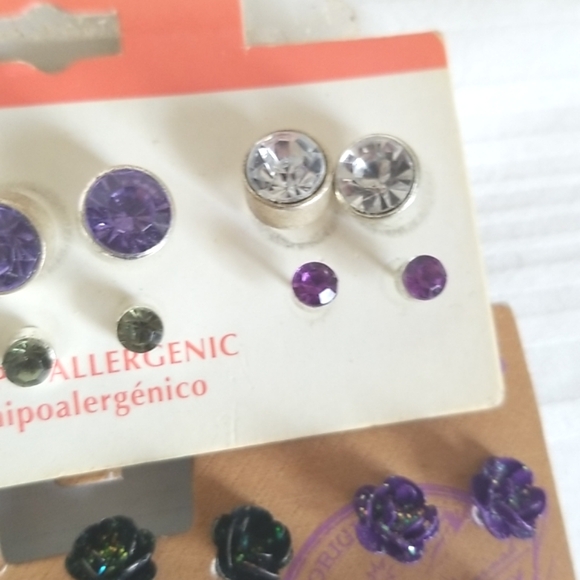 New Rose Stud Lot Earrings - Picture 3 of 5